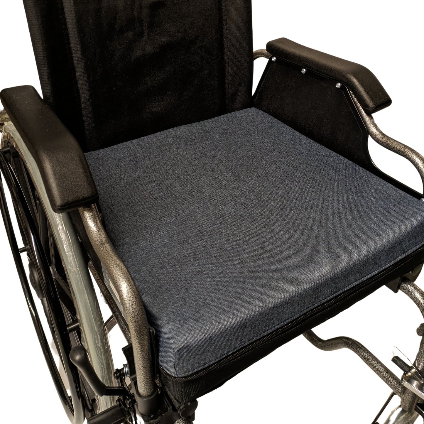 SENIORI Rollstuhlkissen Sitzkissen für Rollstuhl Sitzerhöhungv 42 x 42 x 8 cm Antidekubitus Kissen mit doppelter Schaumstoffschicht (5K. Blau)
