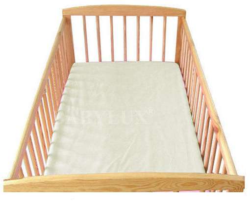 BABYLUX Spannbetttuch 60 x 120 cm Baby SPANNBETTLAKEN Baumwolle Kinderbett Ecru